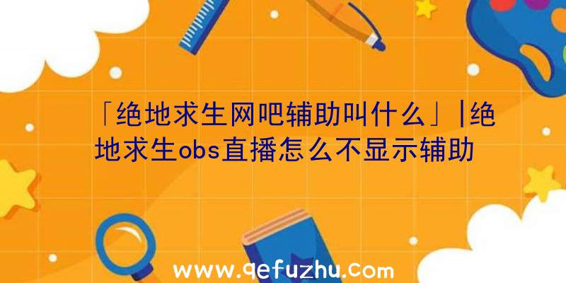 「绝地求生网吧辅助叫什么」|绝地求生obs直播怎么不显示辅助